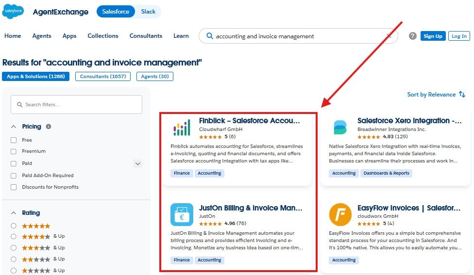 Accounting and invoice management solutions in AppExchange
