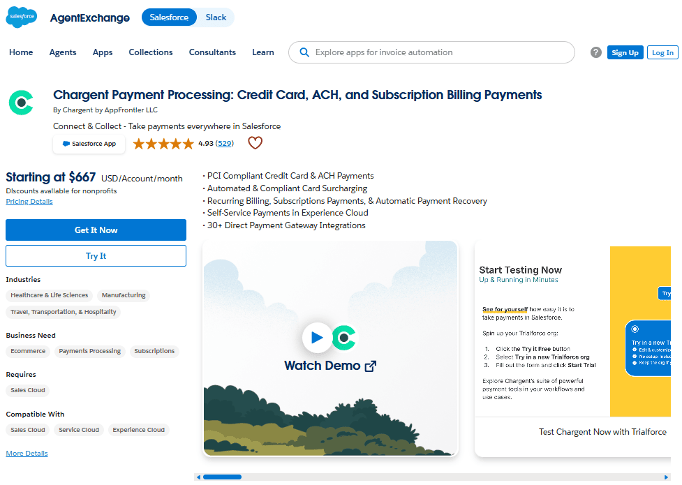 Chargent Payment Processing