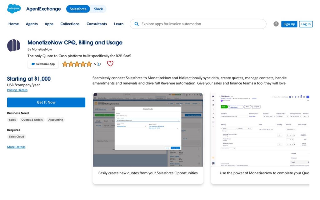 MonetizeNow CPQ Billing and Usage