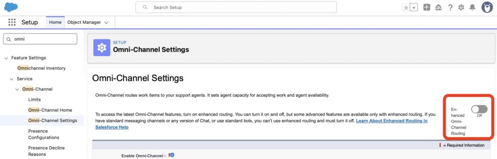 Omni-Channel Settings