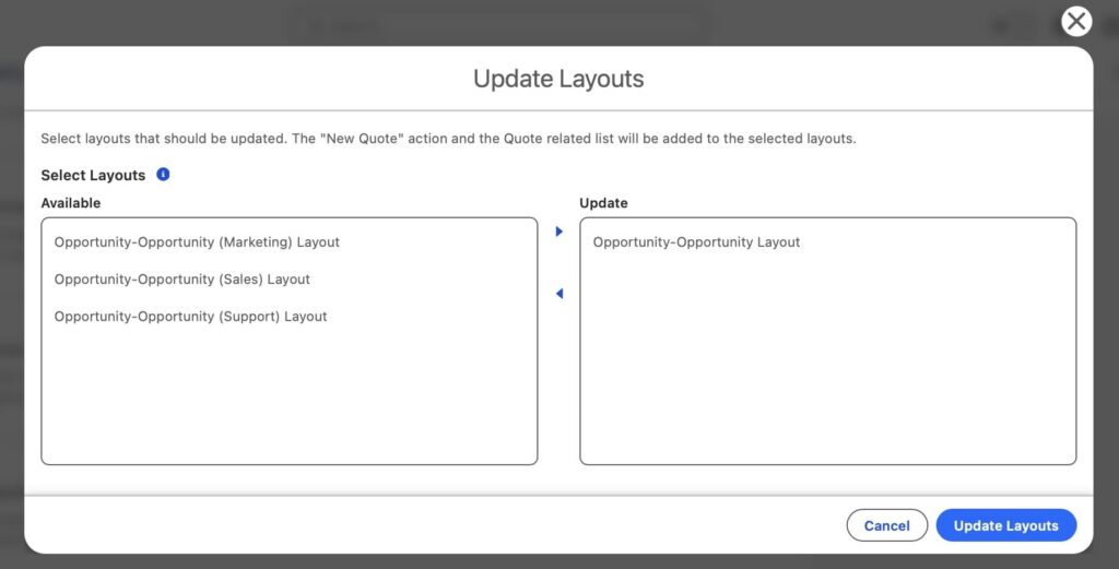 Update Layout
