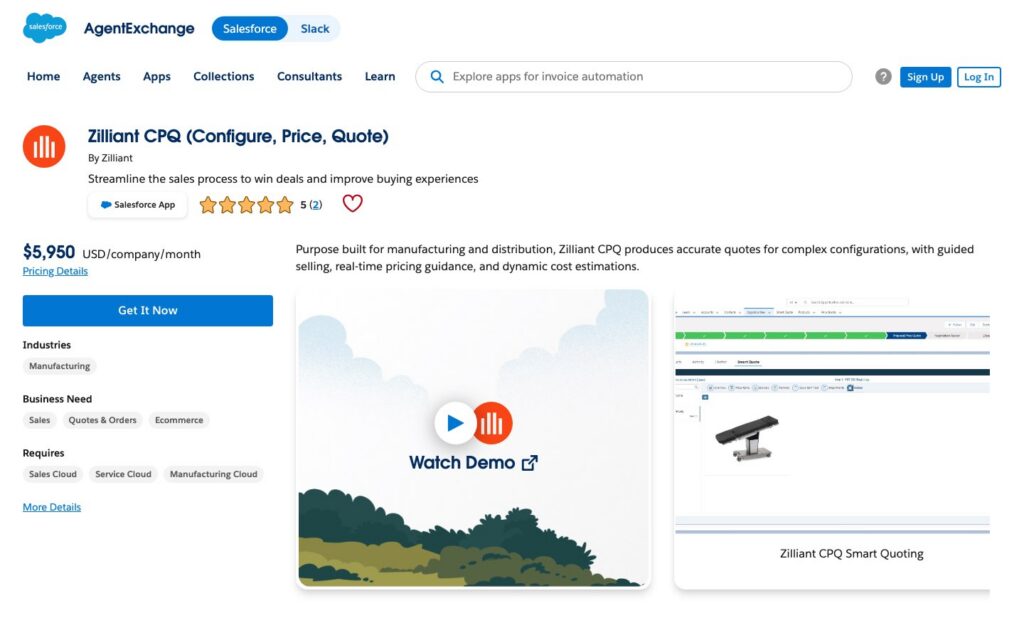 Zilliant CPQ (Configure, Price, Quote)