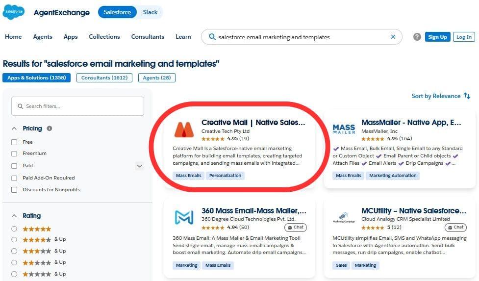 Email solutions on AppExchange