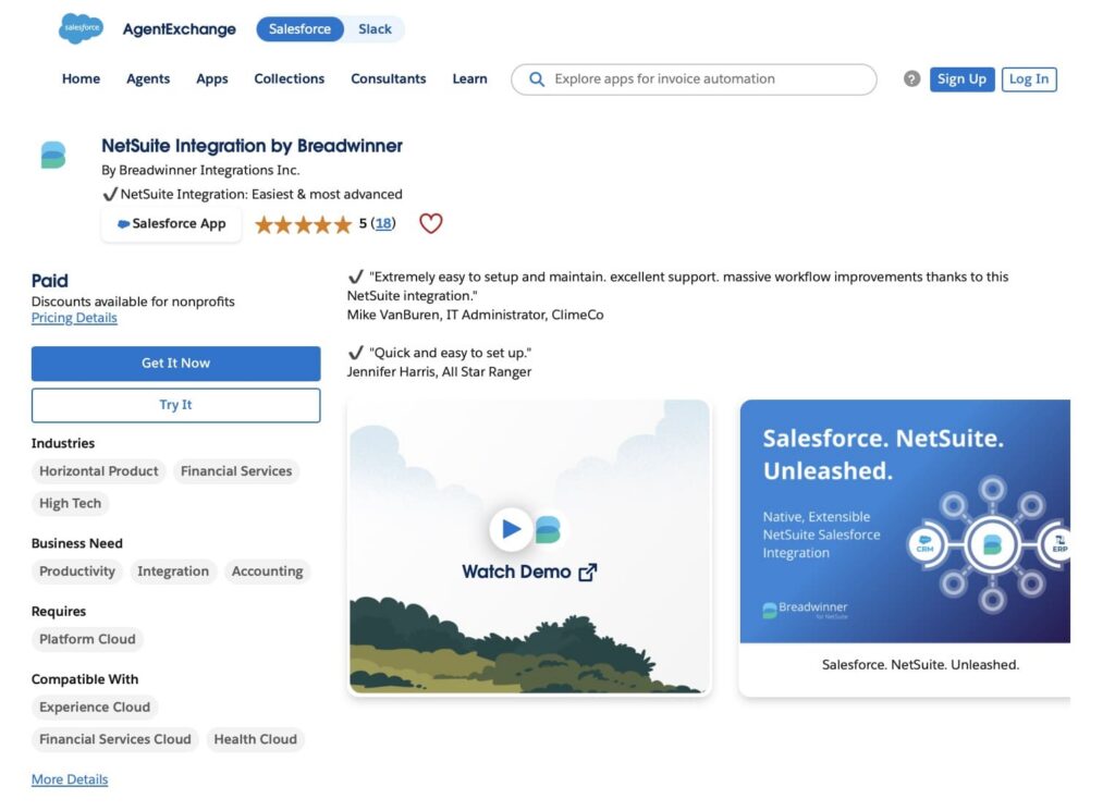 NetSuite Integration by Breadwinner