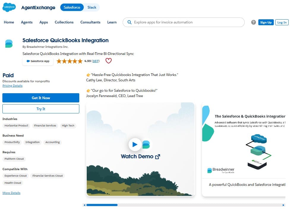 Salesforce QuickBooks Integration by Breadwinner on AppExchange