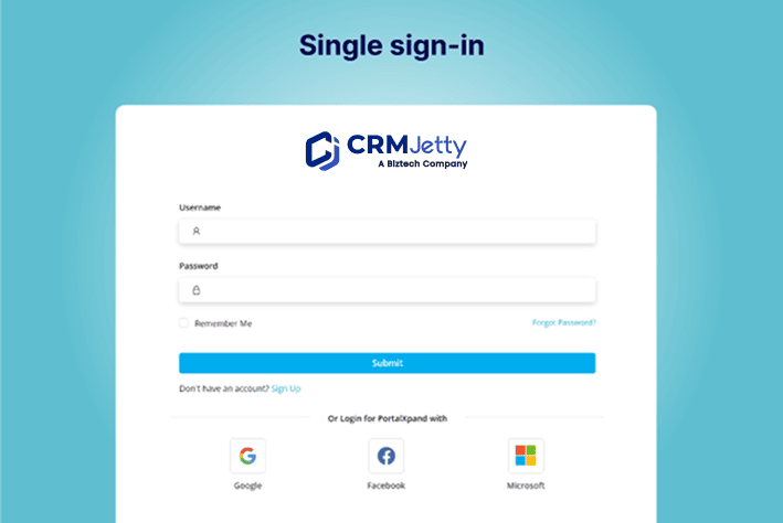 CRMJetty Single-Sign-in