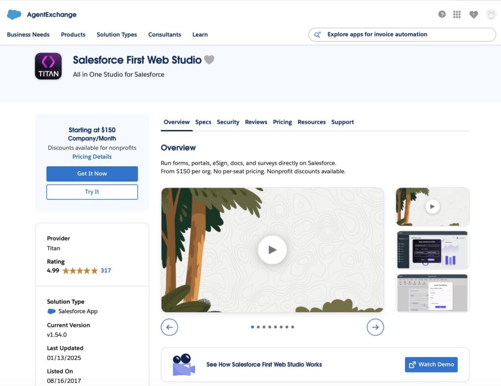 Salesforce First Web Studio