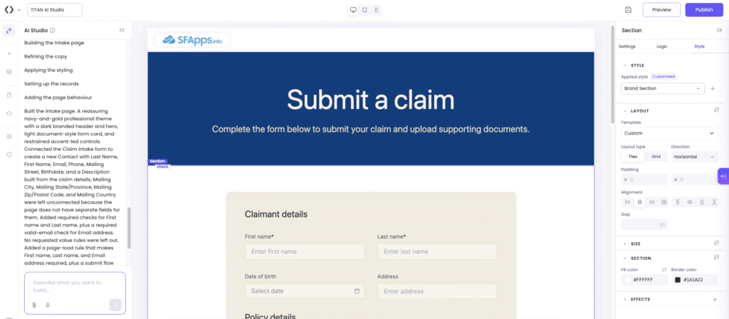 Submit a claim form