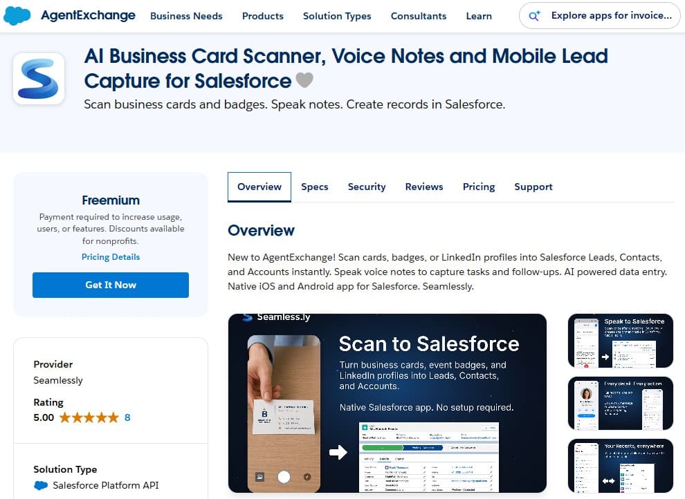 AI Business Card Scanner, Voice Notes and Mobile Lead Capture