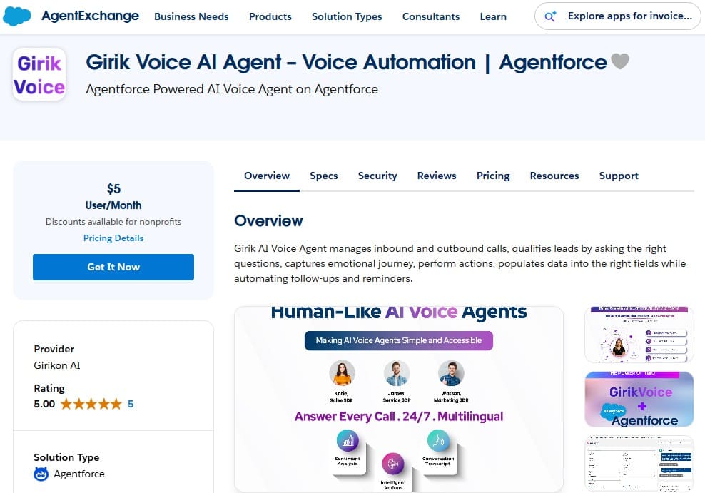Girik Voice AI Agent – Voice Automation Agentforce